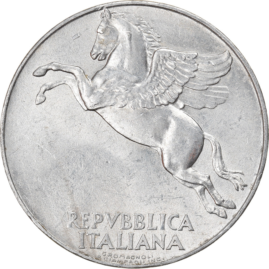 Coin, Italy, 10 Lire, 1949, Rome, AU(55-58), Aluminum, KM:90