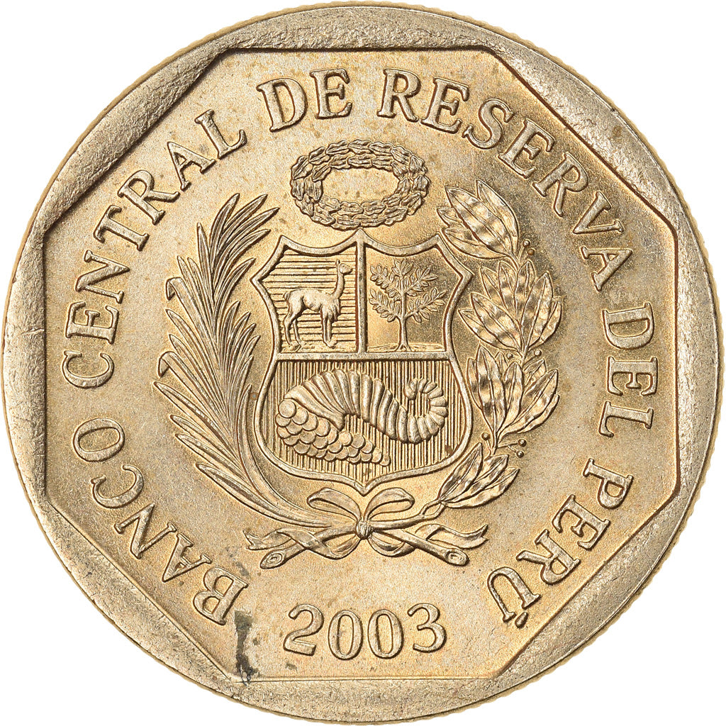 Münze, Peru, 50 Centimos, 2003, Lima, UNZ, Copper-Nickel-Zinc, KM:307.4