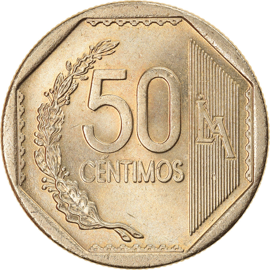 Münze, Peru, 50 Centimos, 2003, Lima, UNZ, Copper-Nickel-Zinc, KM:307.4