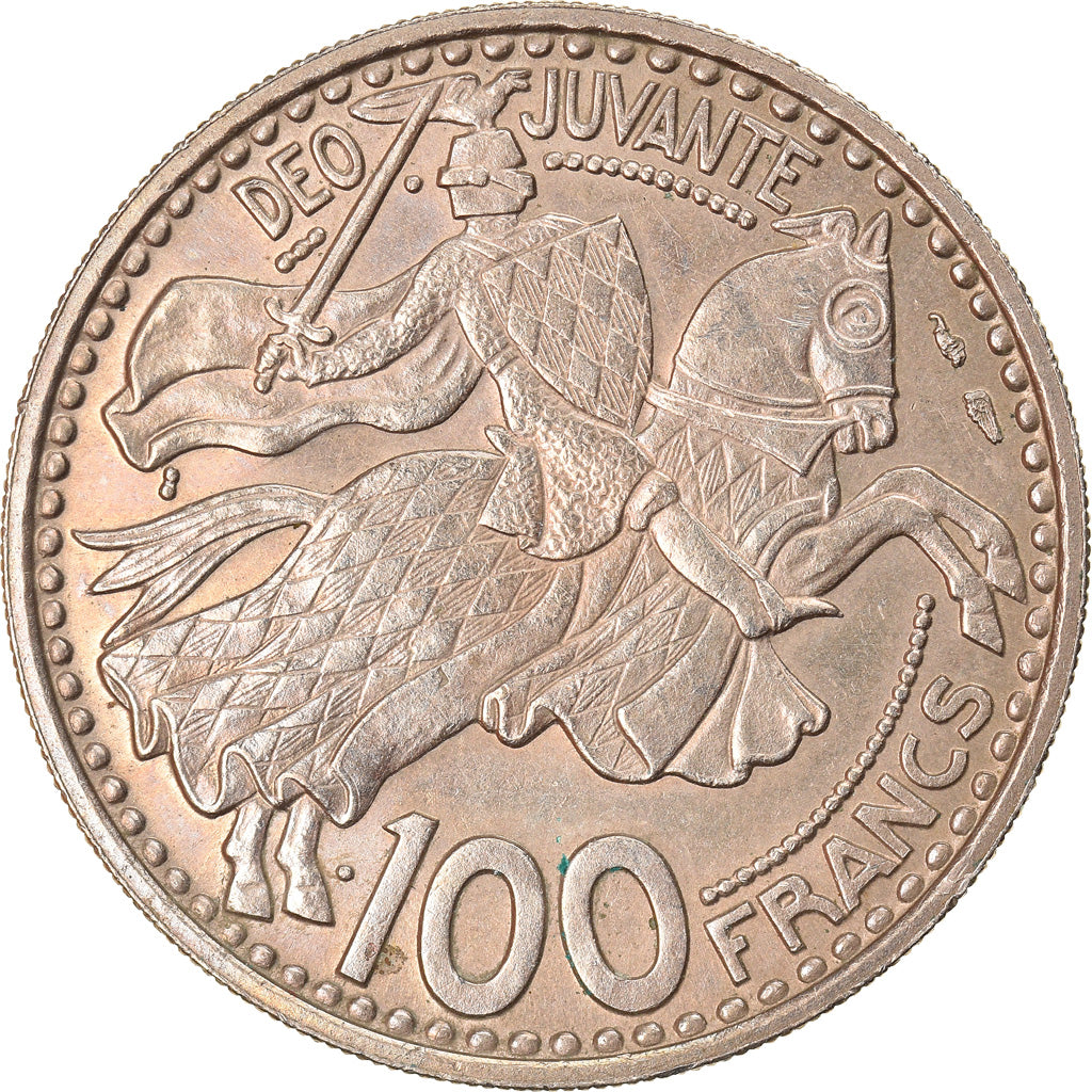 Coin, Monaco, Rainier III, 100 Francs, Cent, 1950, AU(55-58), Copper-nickel