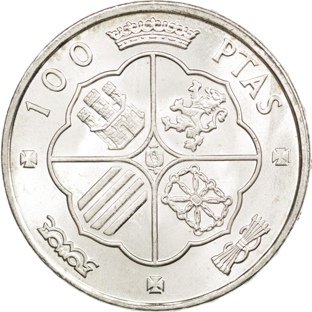 SPAIN, 100 Pesetas, 1966, KM #797, MS(63), Silver, 34, 18.67