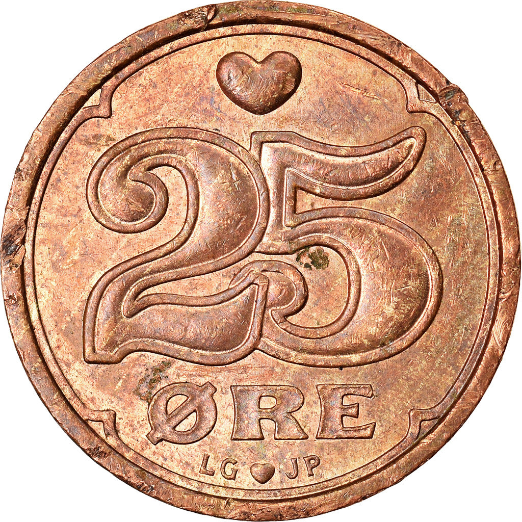 Monnaie, Danemark, Margrethe II, 25 Öre, 1996, SUP, Bronze, KM:868.1