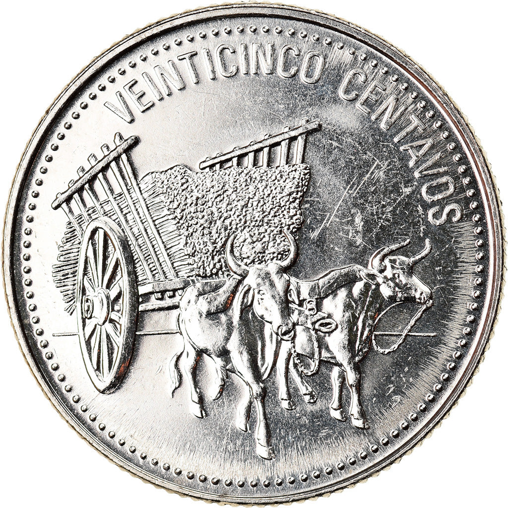 Munten, Dominicaanse Republiek, 25 Centavos, 1990, UNC-, Nickel Clad Steel
