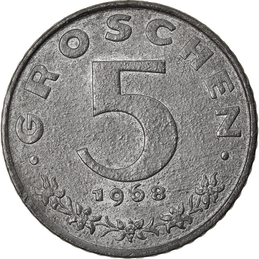 Munten, Oostenrijk, 5 Groschen, 1968, ZF+, Zinc, KM:2875