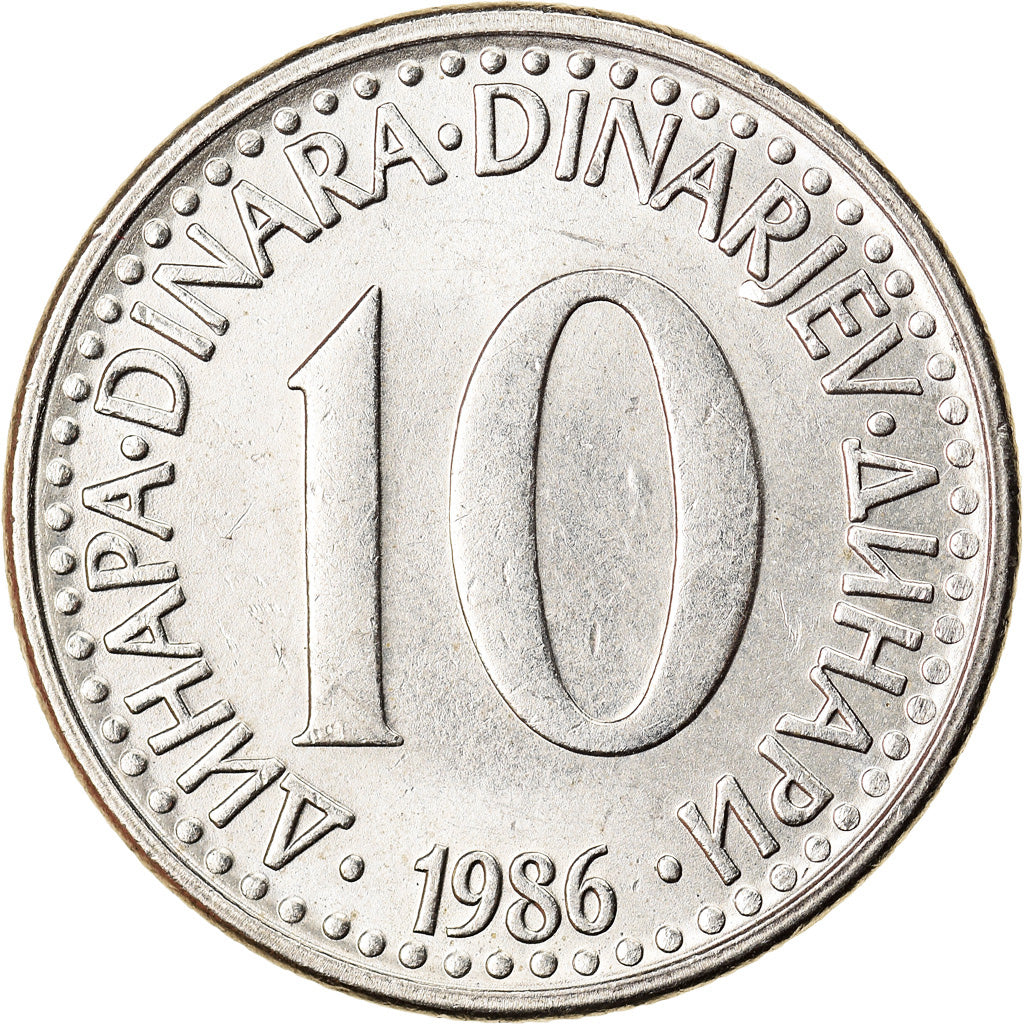Münze, Jugoslawien, 10 Dinara, 1986, UNZ, Copper-nickel, KM:89