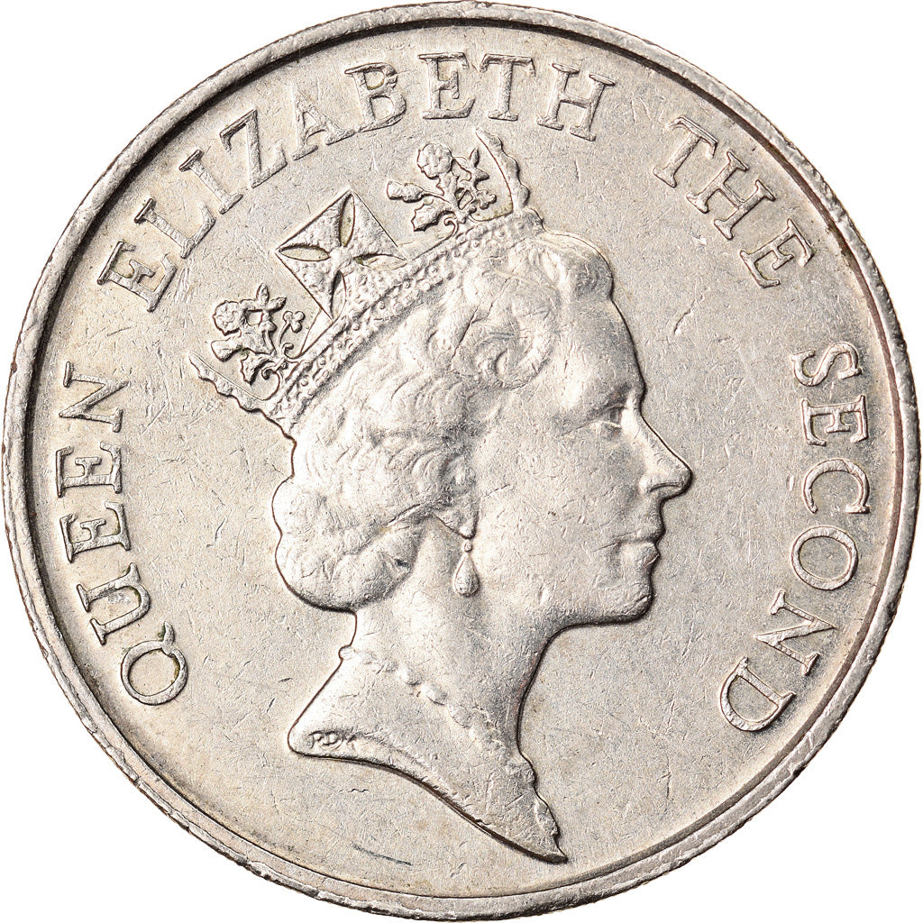Moeda, Hong Kong, Elizabeth II, 5 Dollars, 1985, EF(40-45), Cobre-níquel, KM:56