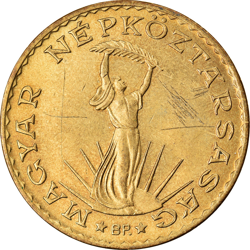 Coin, Hungary, 10 Forint, 1983, AU(50-53), Aluminum-Bronze, KM:636