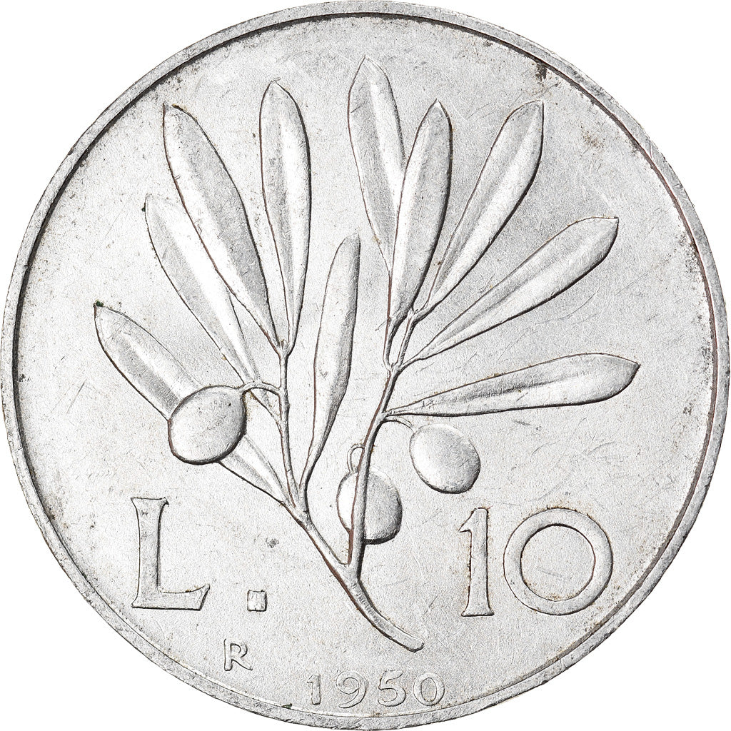 Münze, Italien, 10 Lire, 1950, Rome, SS+, Aluminium, KM:90