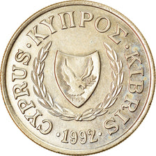 Coin, Cyprus, 10 Cents, 1992, AU(55-58), Nickel-brass, KM:56.3
