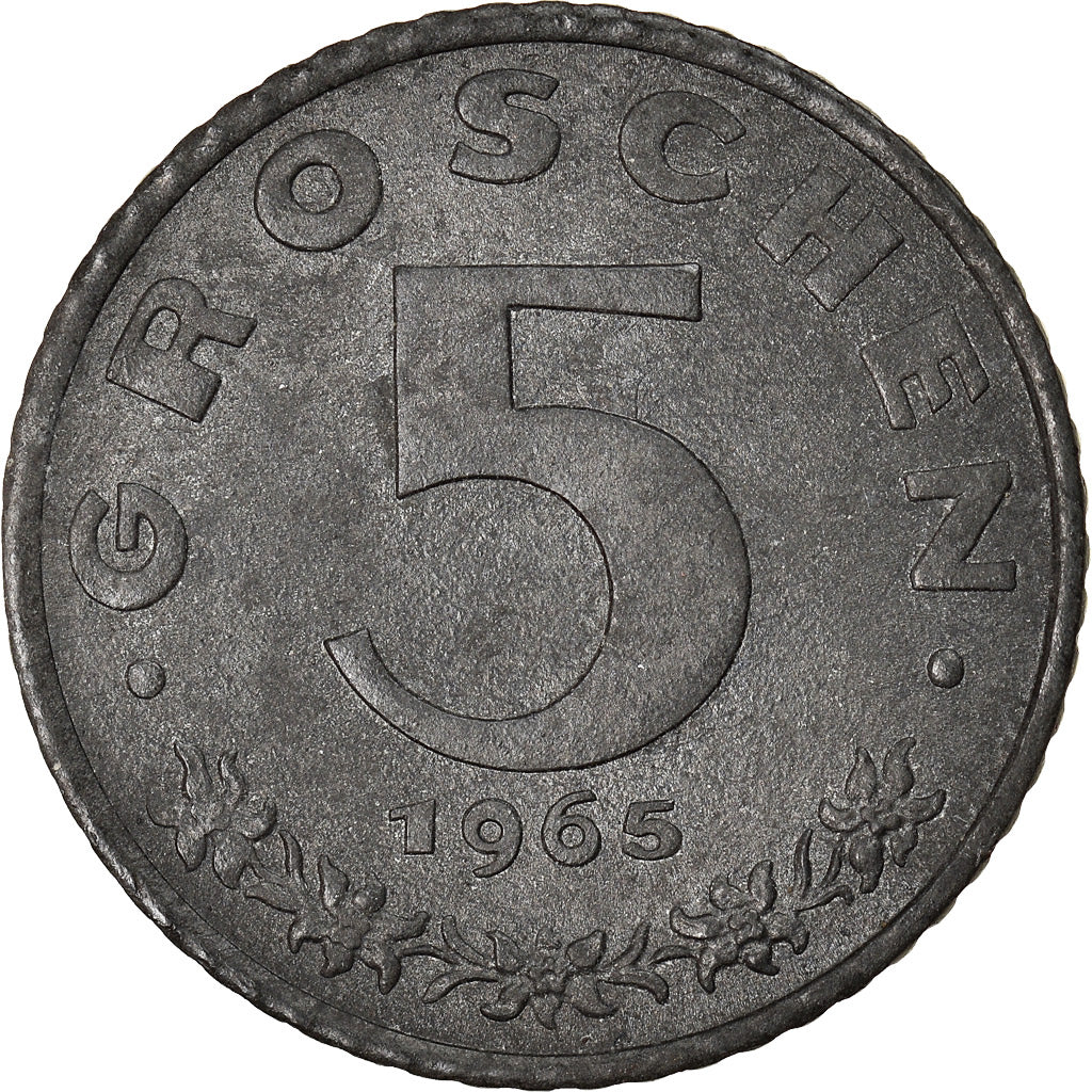 Munten, Oostenrijk, 5 Groschen, 1965, ZF+, Zinc, KM:2875