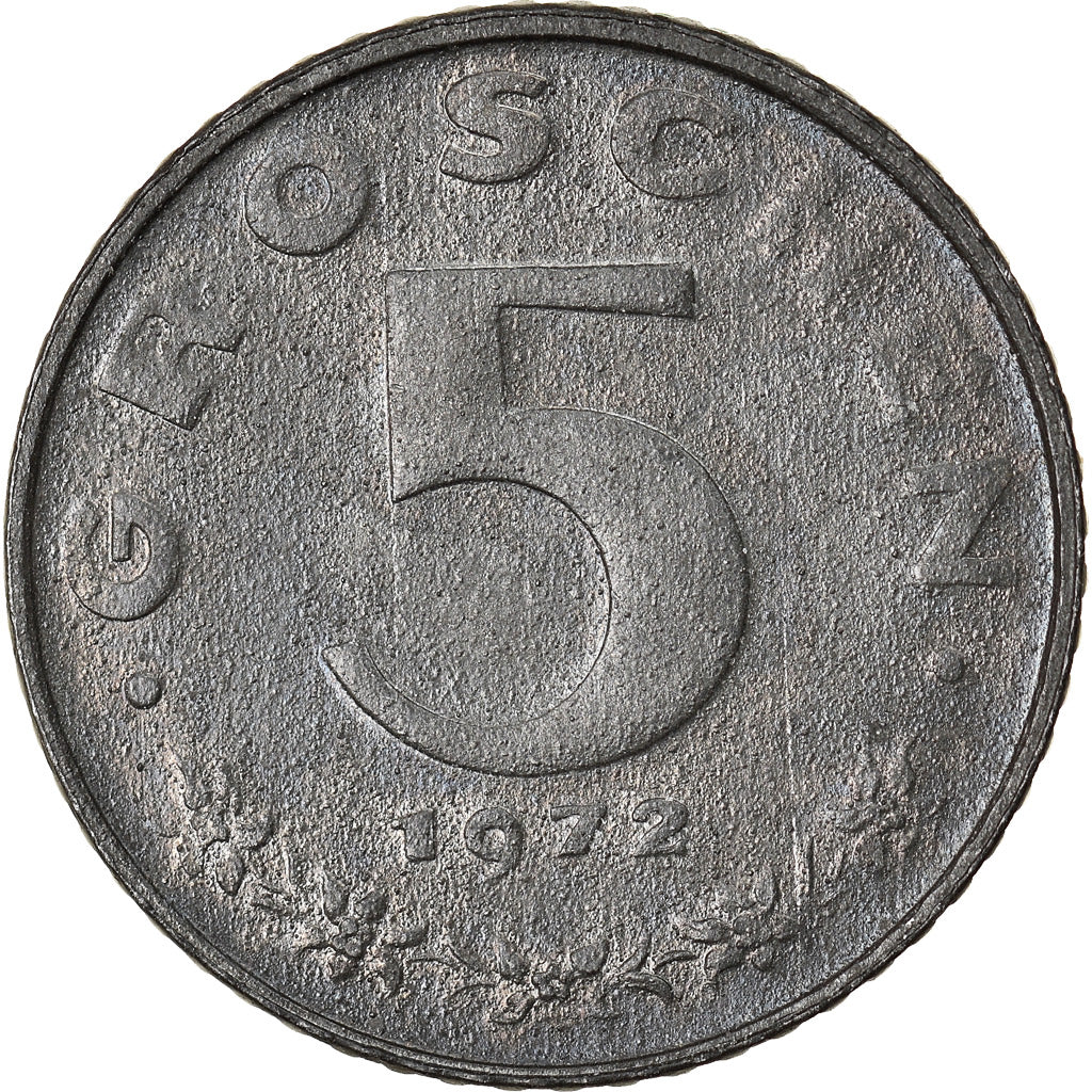 Munten, Oostenrijk, 5 Groschen, 1972, ZF+, Zinc, KM:2875