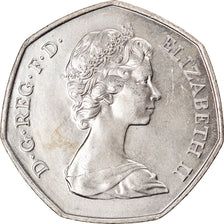 Moneta, Wielka Brytania, Elizabeth II, 50 Pence, 1973, AU(55-58), Miedź-Nikiel