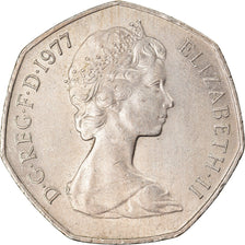 Coin, Great Britain, Elizabeth II, 50 New Pence, 1977, AU(50-53), Copper-nickel