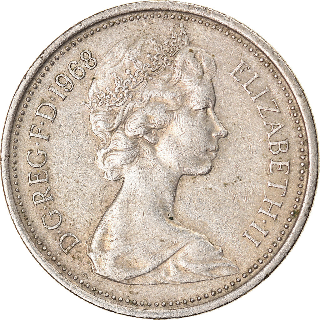 Münze, Großbritannien, Elizabeth II, 5 New Pence, 1968, SS, Copper-nickel
