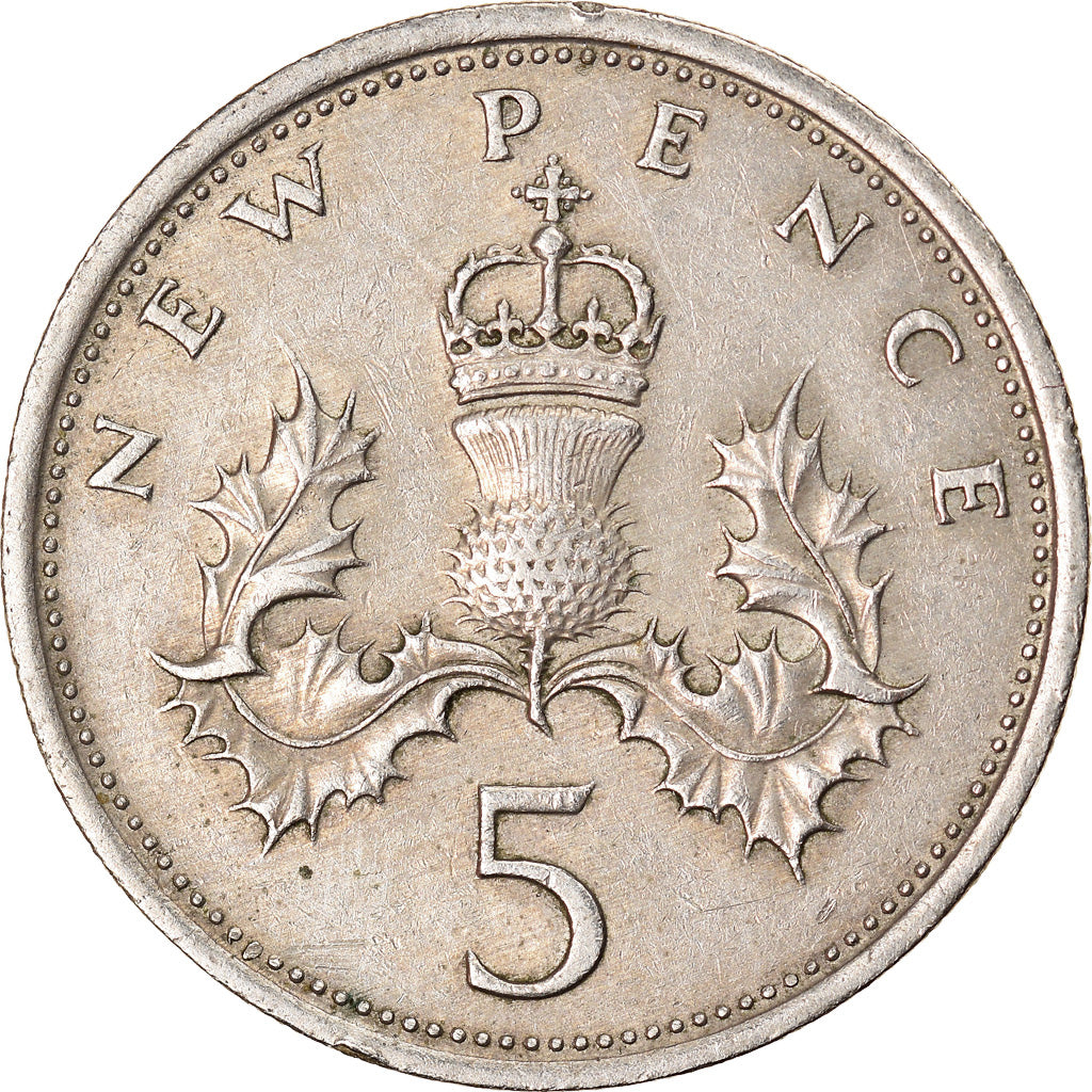 Münze, Großbritannien, Elizabeth II, 5 New Pence, 1968, SS, Copper-nickel