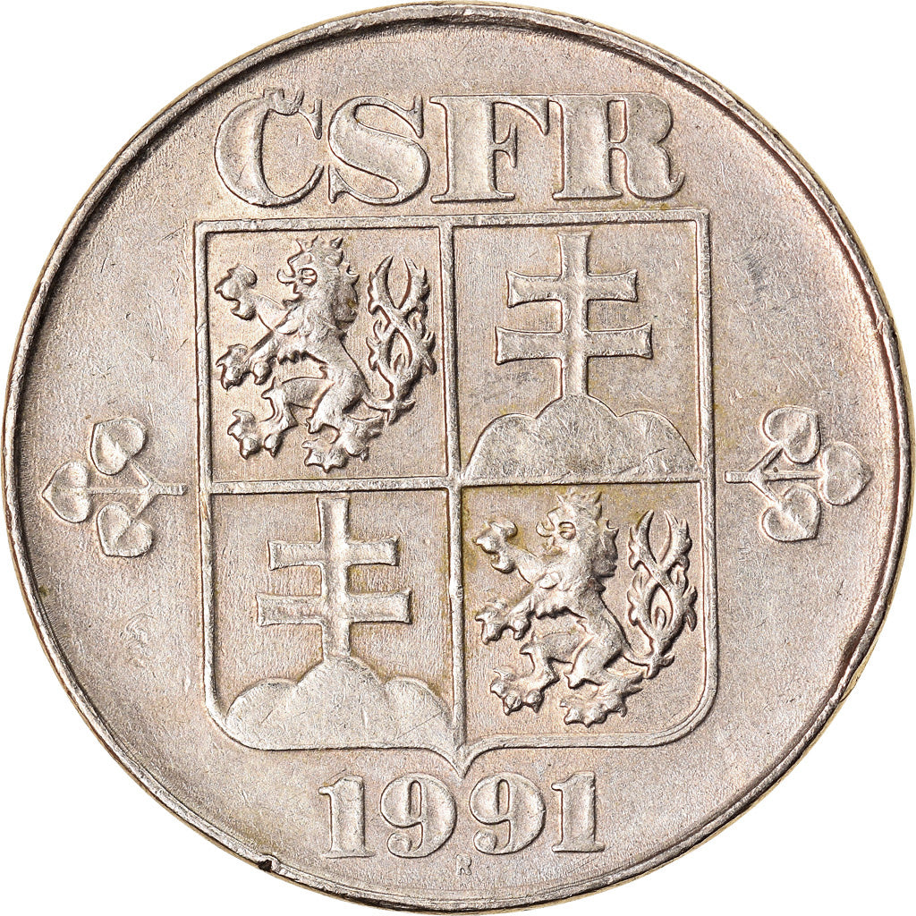 Moneta, Cecoslovacchia, 2 Koruny, 1991, BB+, Rame-nichel, KM:148