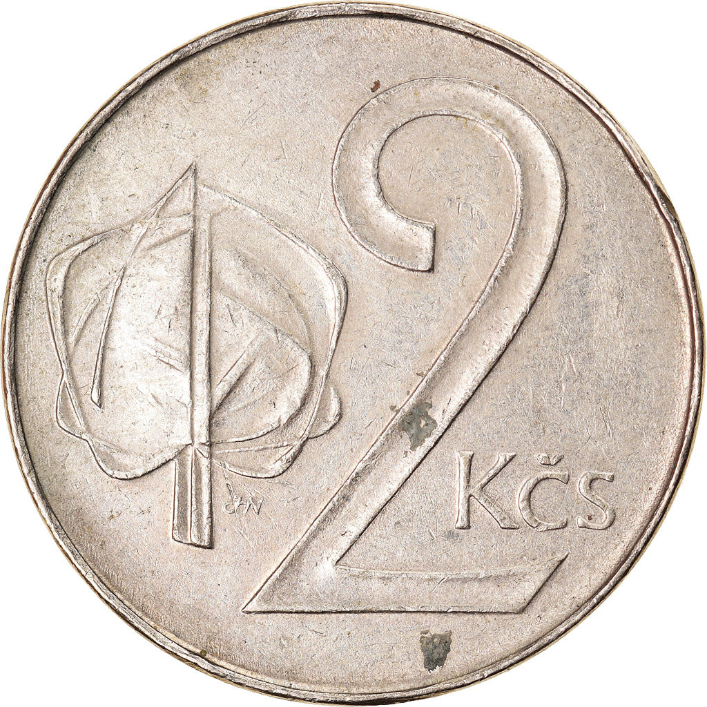 Moneta, Cecoslovacchia, 2 Koruny, 1991, BB+, Rame-nichel, KM:148