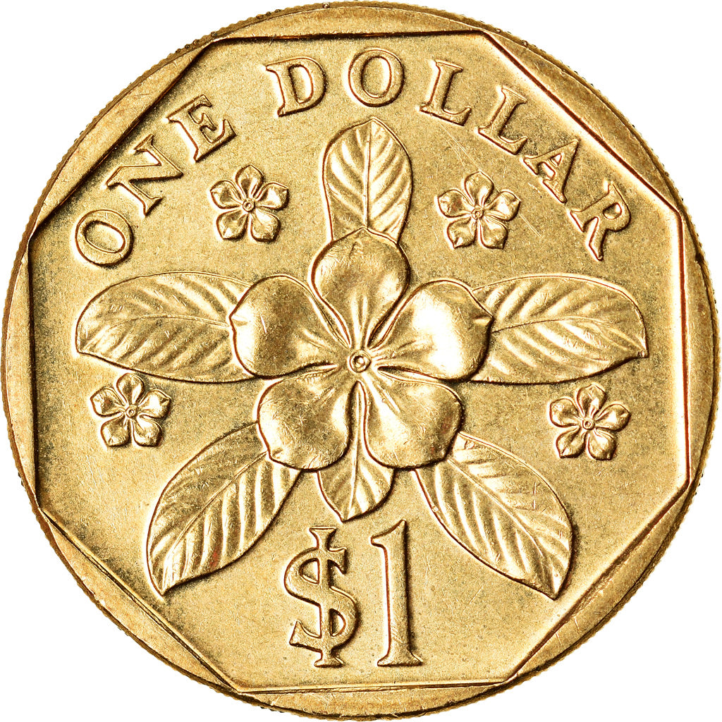 Moneta, Singapur, Dollar, 1997, Singapore Mint, MS(63), Aluminium-Brąz, KM:103