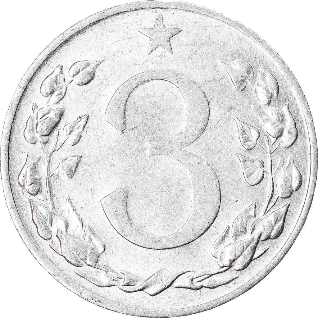 Monnaie, Tchécoslovaquie, 3 Halere, 1953, TTB+, Aluminium, KM:36