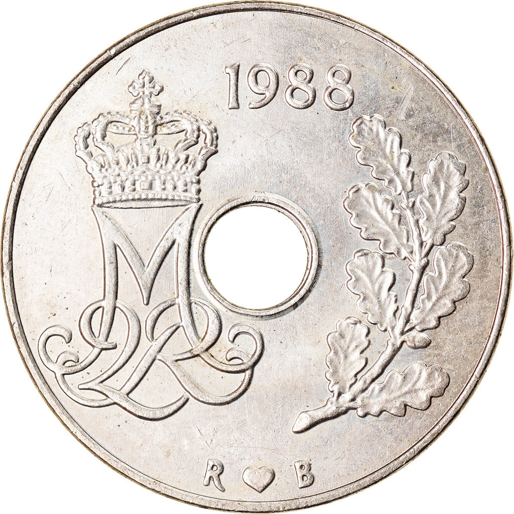 Monnaie, Danemark, Margrethe II, 25 Öre, 1988, Copenhagen, SPL, Copper-nickel