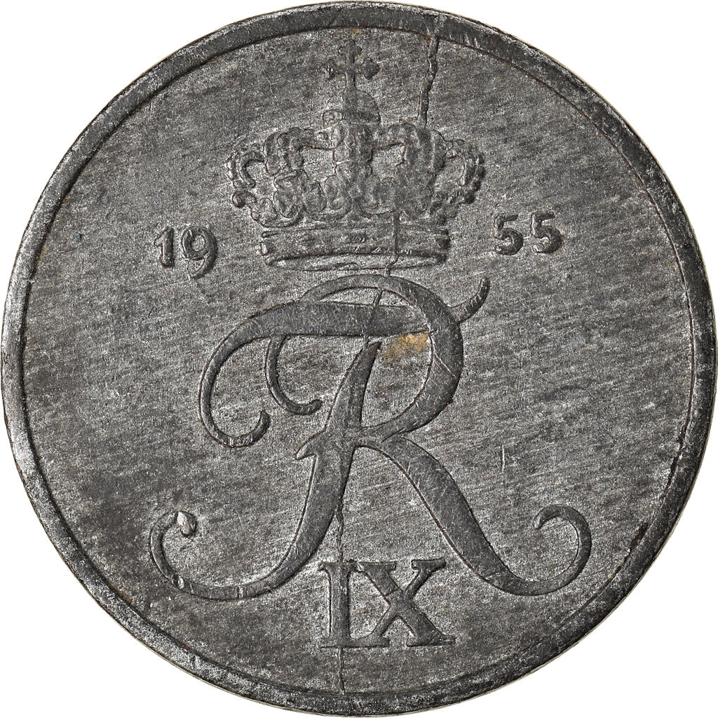 Münze, Dänemark, Frederik IX, Ore, 1955, Copenhagen, SS, Zinc, KM:839.1