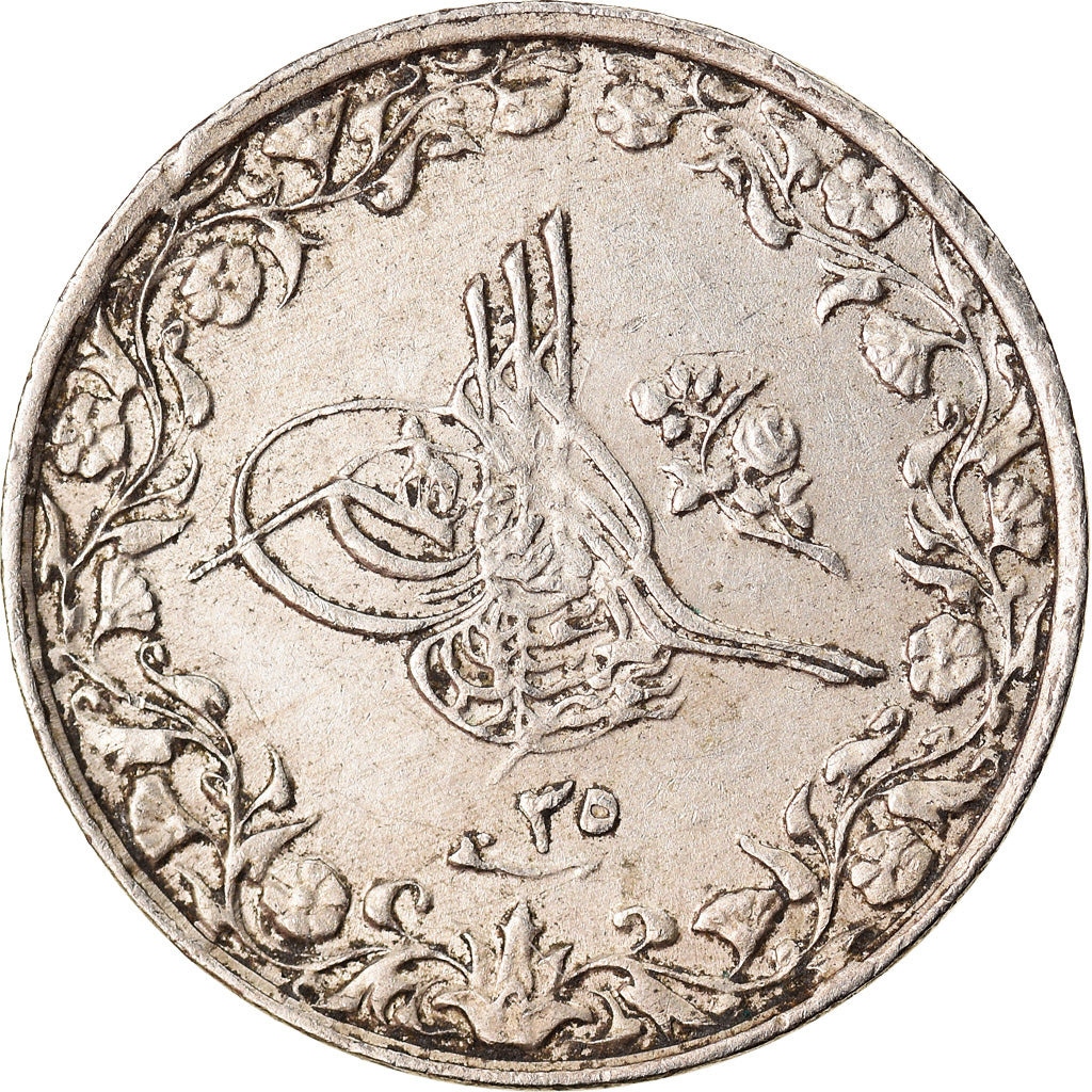 Moeda, Egito, Abdul Hamid II, 1/10 Qirsh, 1909 (AH1293/35), Misr, EF(40-45)