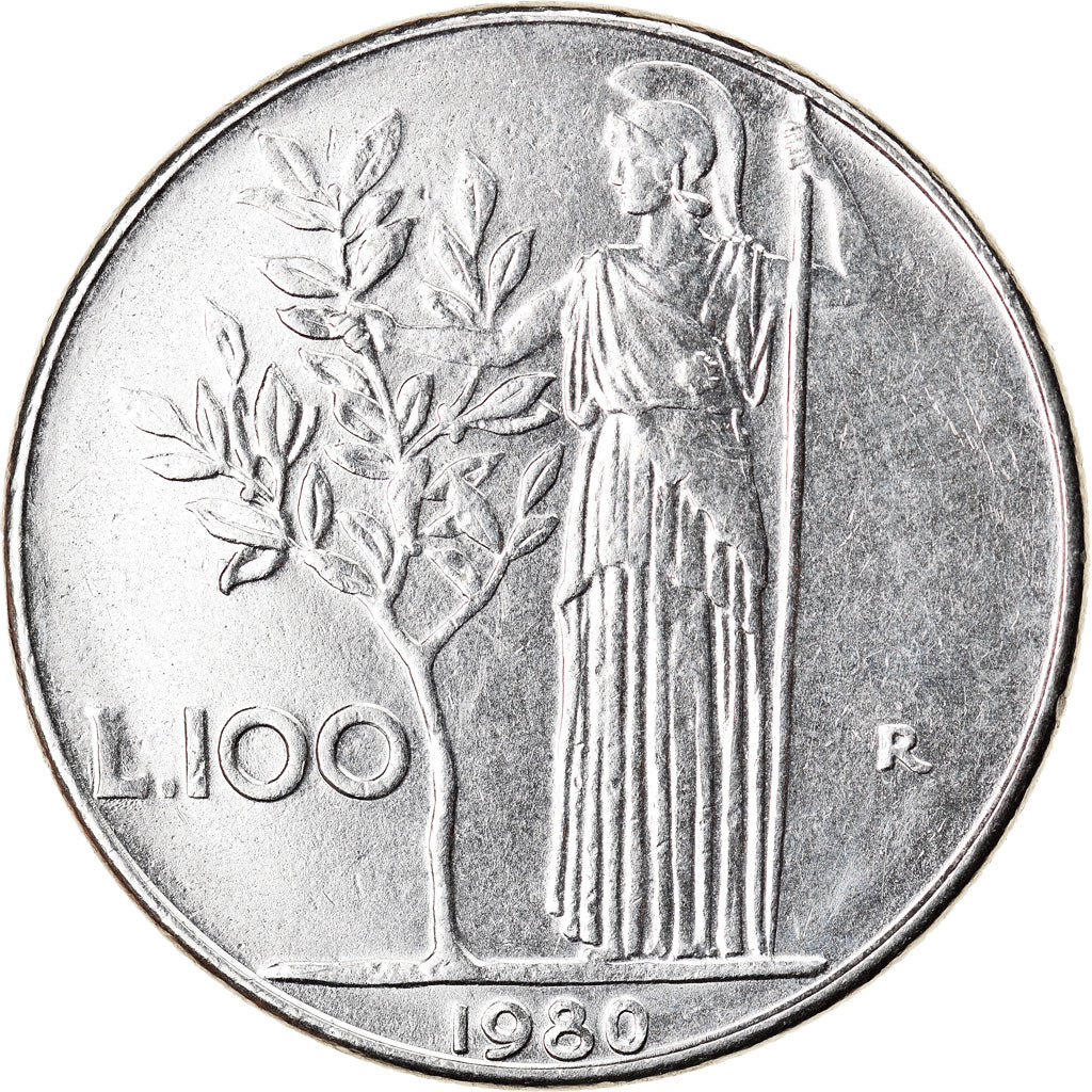 Moneta, Italia, 100 Lire, 1980, Rome, SPL, Acciaio inossidabile, KM:96.1