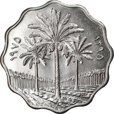 Münze, Irak, 10 Fils, 1975, UNZ, Stainless Steel, KM:126a