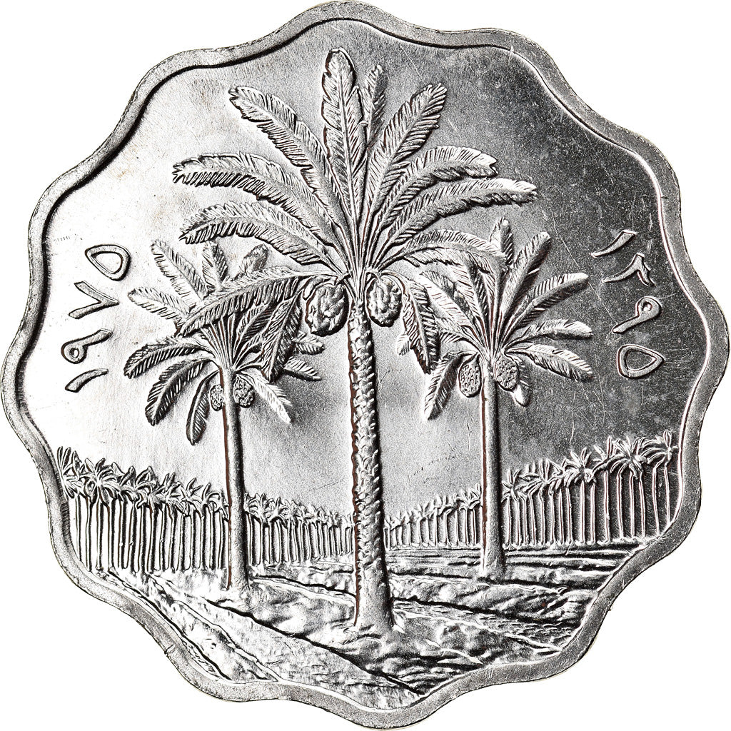Monnaie, Iraq, 10 Fils, 1975, SPL, Stainless Steel, KM:126a