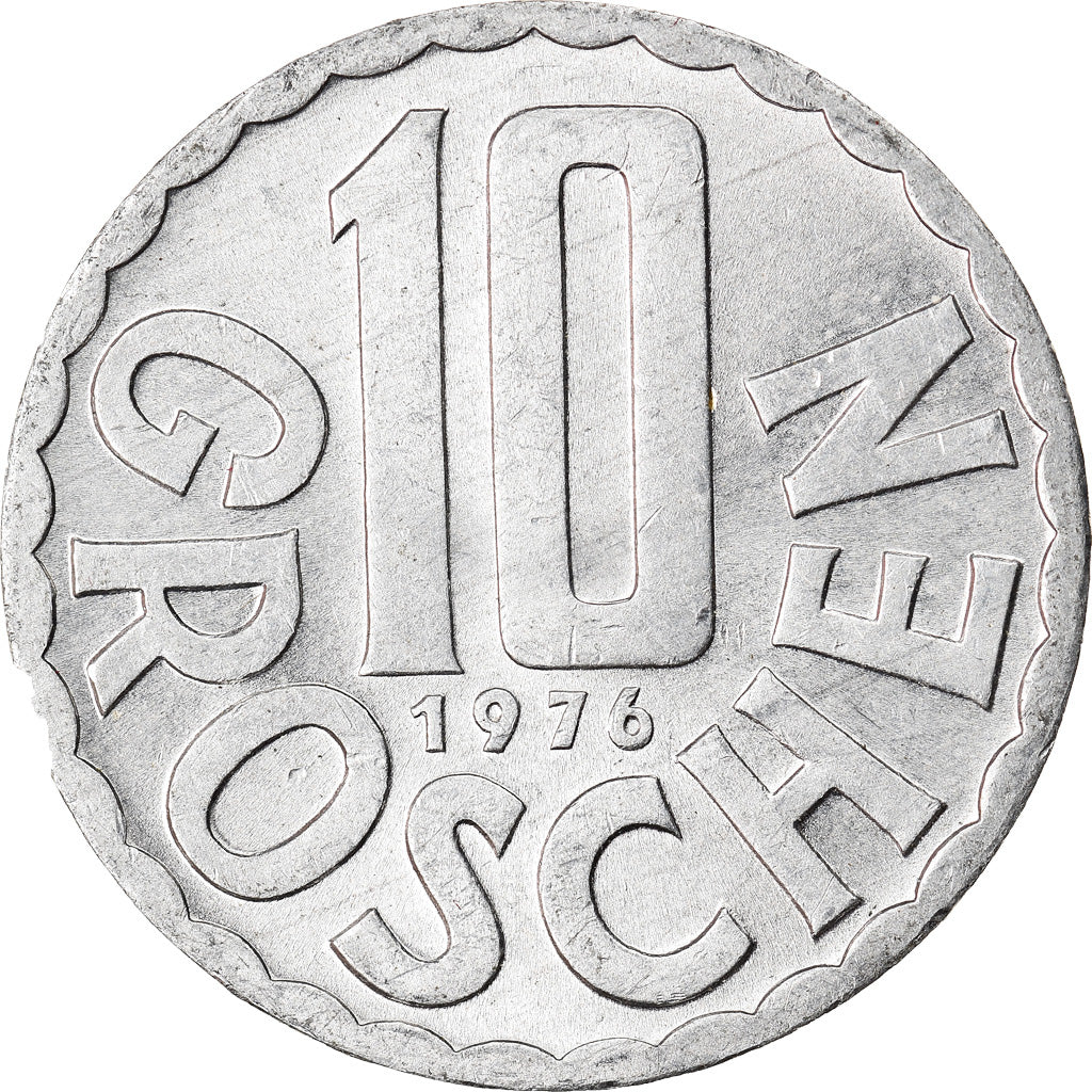Munten, Oostenrijk, 10 Groschen, 1976, Vienna, PR+, Aluminium, KM:2878