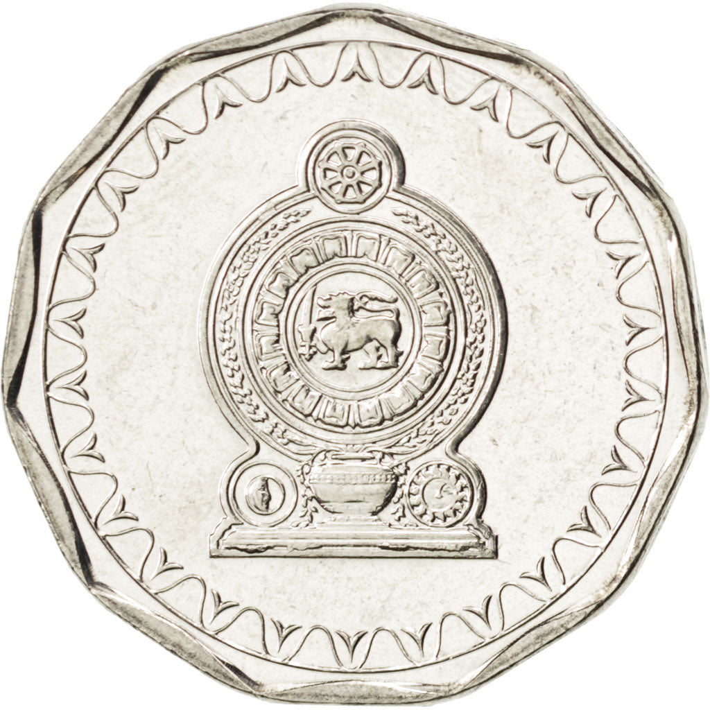 SRI LANKA, 10 Rupees, 2009, British Royal Mint, KM #181, MS(63), Nickel Plated..