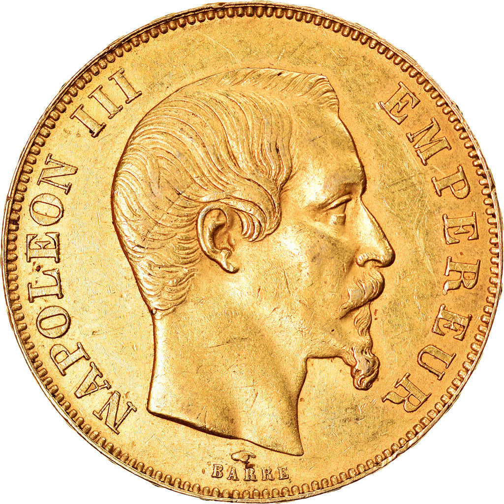 Moneta, Francia, Napoleon III, 50 Francs, 1857, Paris, BB+, Oro, KM:785.1