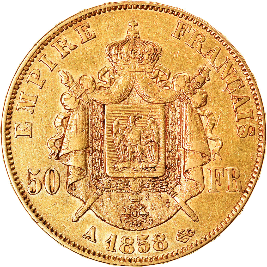 Monnaie, France, Napoleon III, 50 Francs, 1858, Paris, TB+, Or, Gadoury:1111