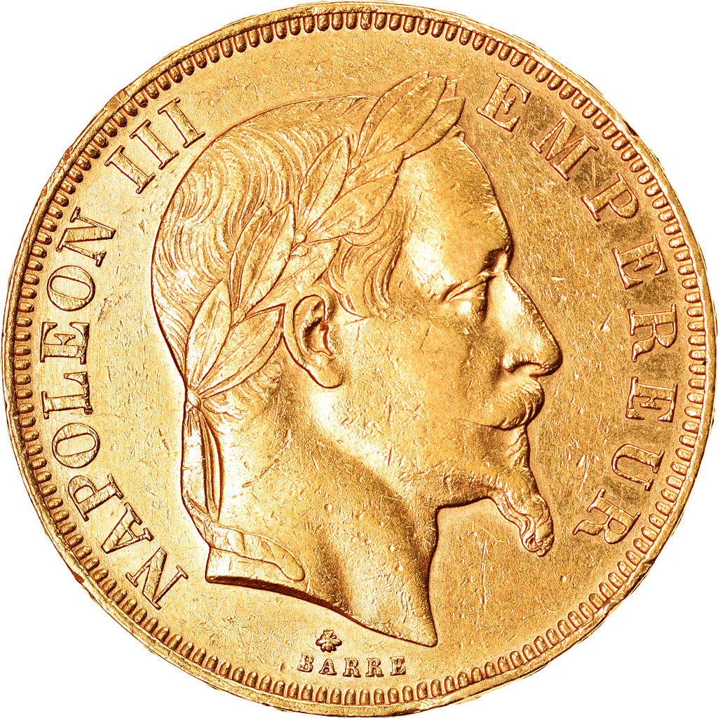 Moneda, Francia, Napoleon III, 50 Francs, 1862, Paris, MBC, Oro, KM:804.1