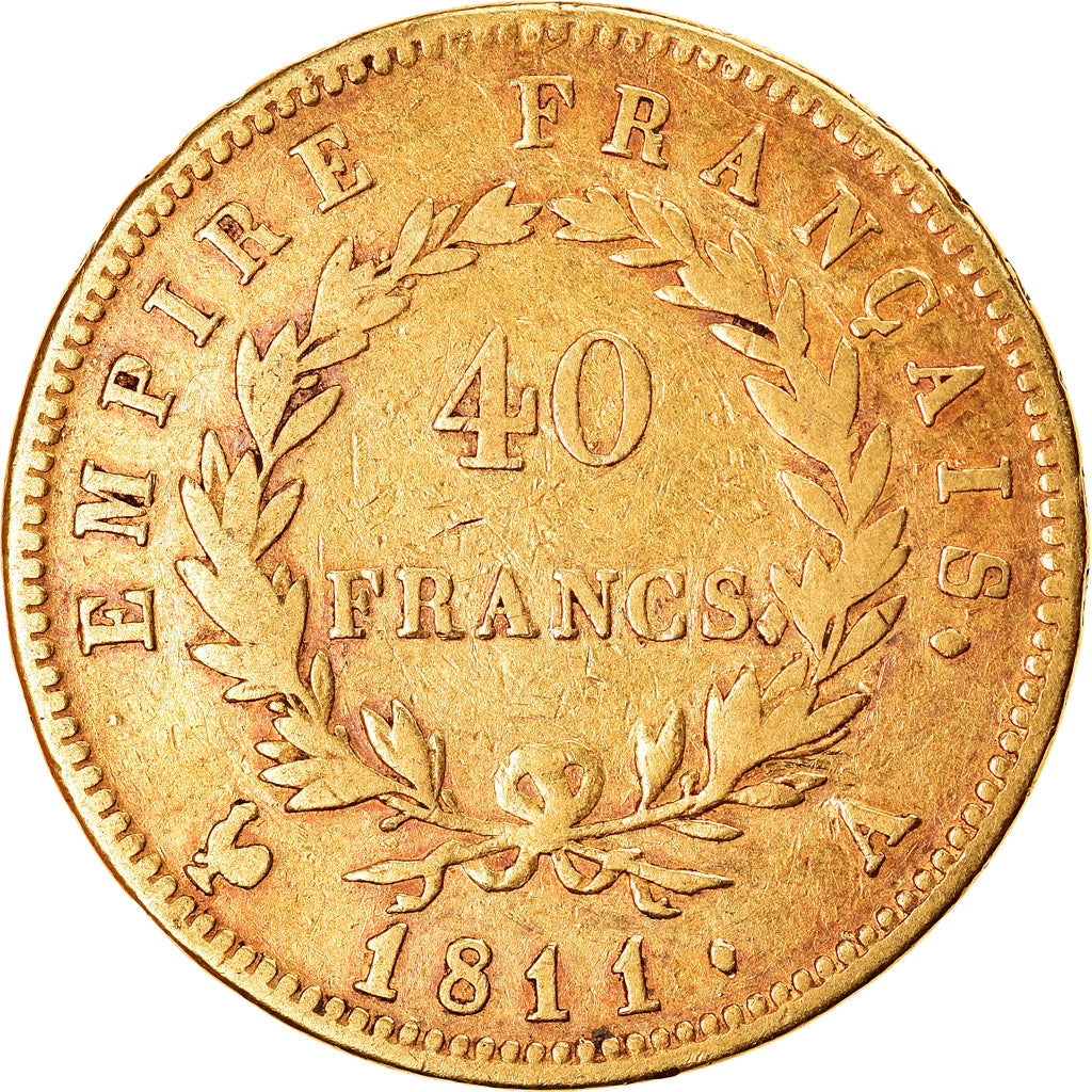Moneta, Francja, Napoléon I, 40 Francs, 1811, Paris, VF(30-35), Złoto