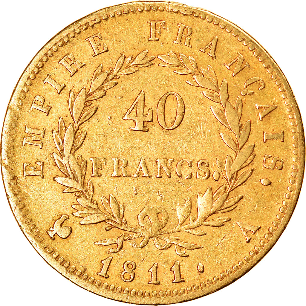 Coin, France, Napoléon I, 40 Francs, 1811, Paris, EF(40-45), Gold, KM:696.1