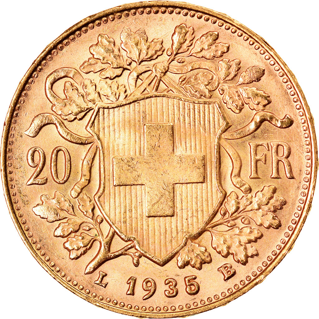 Moneda, Suiza, 20 Francs, 1935, Bern, SC, Oro, KM:35.1