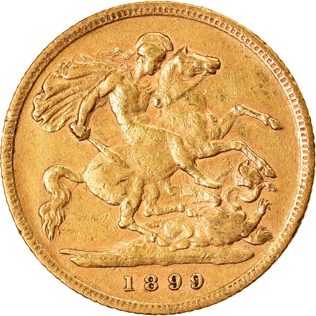 Coin, Great Britain, Victoria, 1/2 Sovereign, 1899, London, VF(30-35), Gold