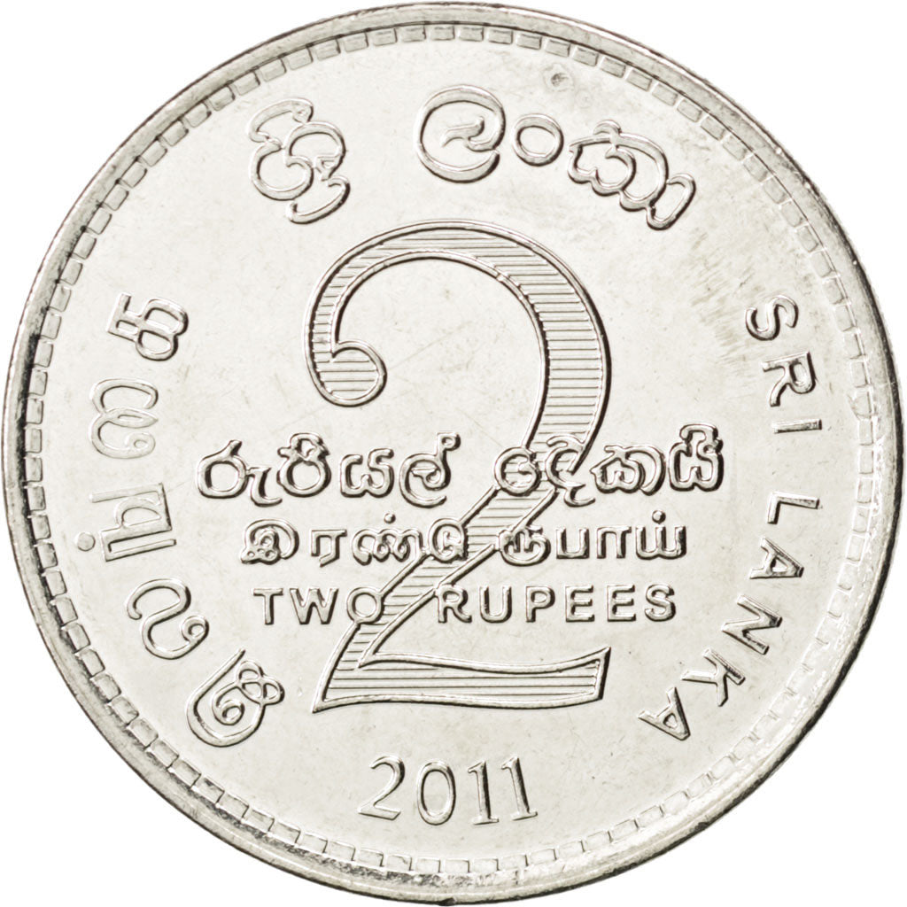 Coin, Sri Lanka, 2 Rupees, 2011, MS(63), Nickel plated steel, KM:184