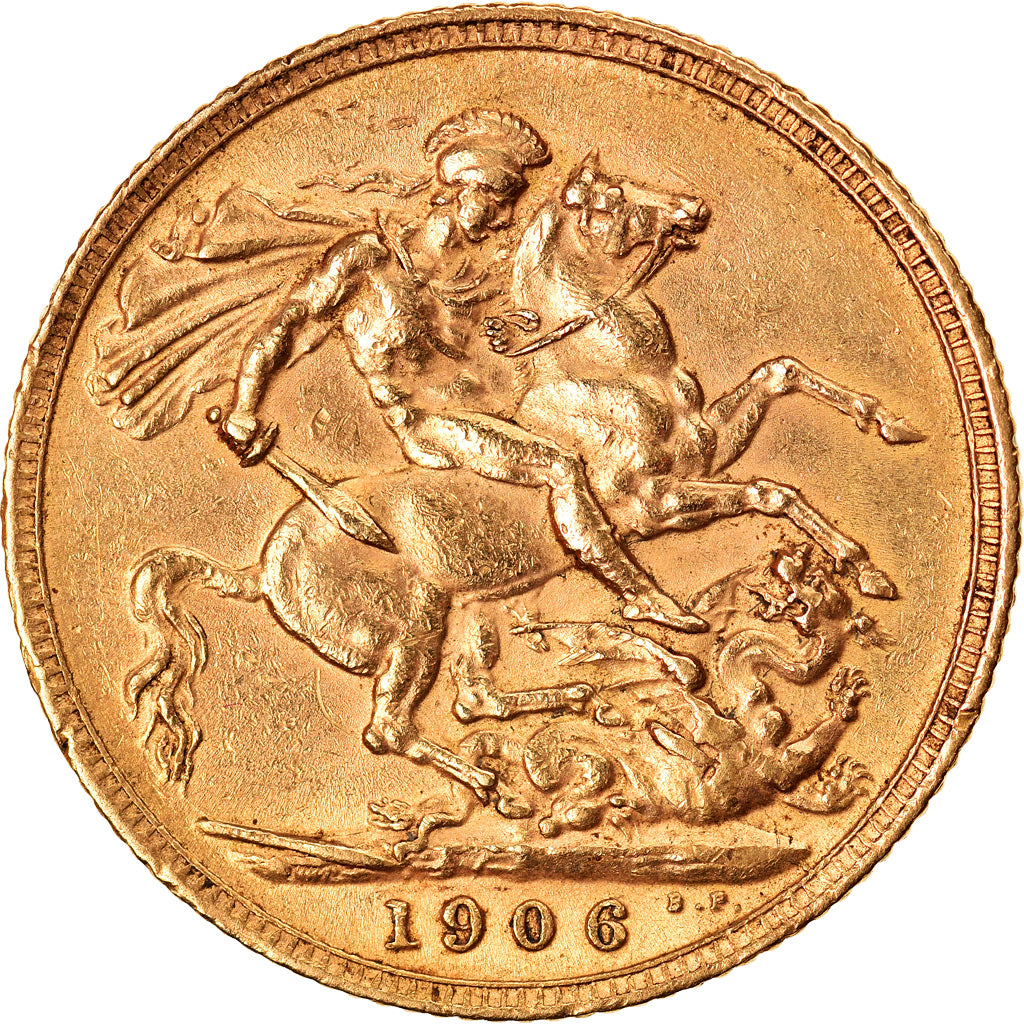 Coin, Great Britain, Edward VII, Sovereign, 1906, EF(40-45), Gold, KM:805