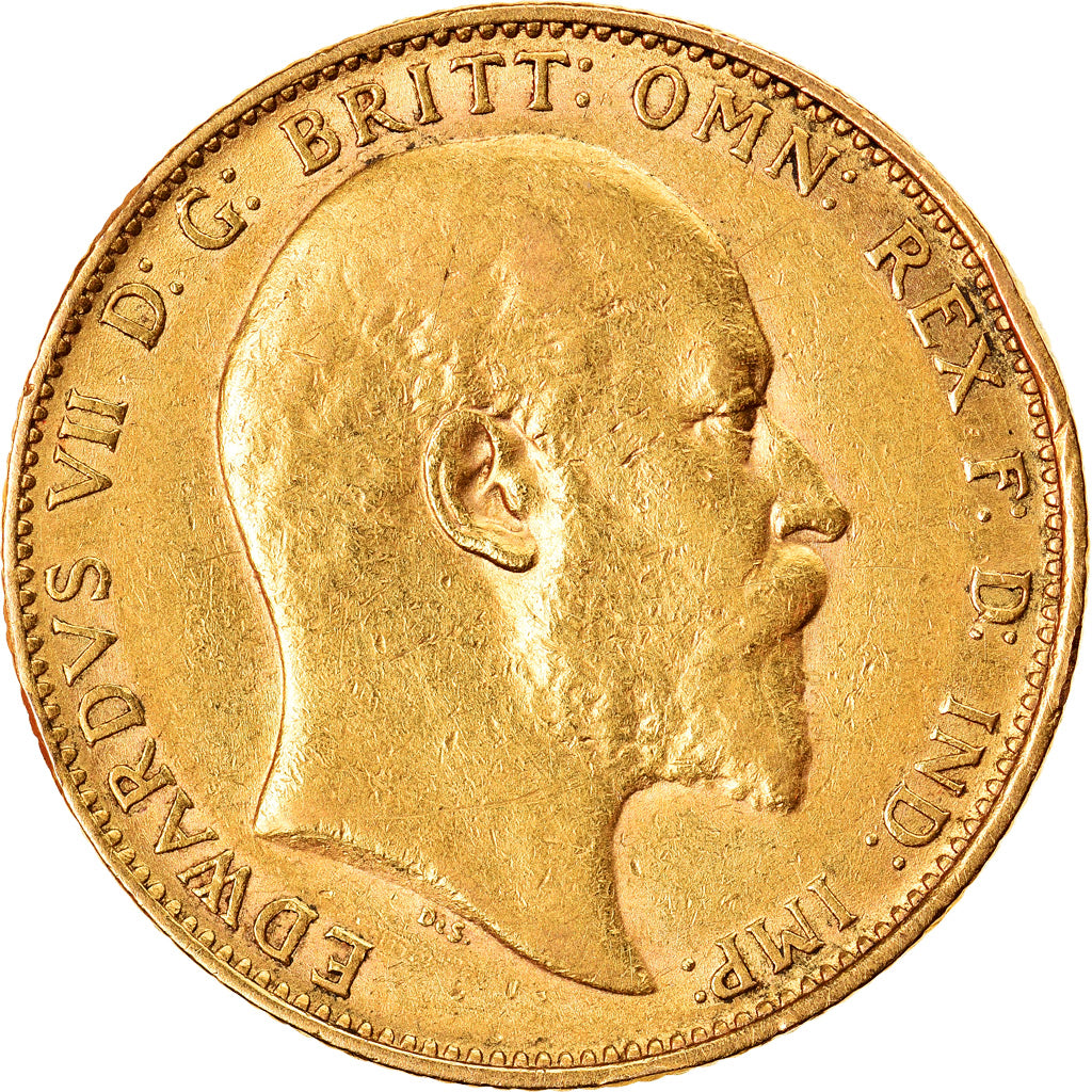 Coin, Australia, Edward VII, Sovereign, 1909, Melbourne, EF(40-45), Gold, KM:15