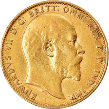 Moneta, Australia, Edward VII, Sovereign, 1909, Melbourne, BB, Oro, KM:15