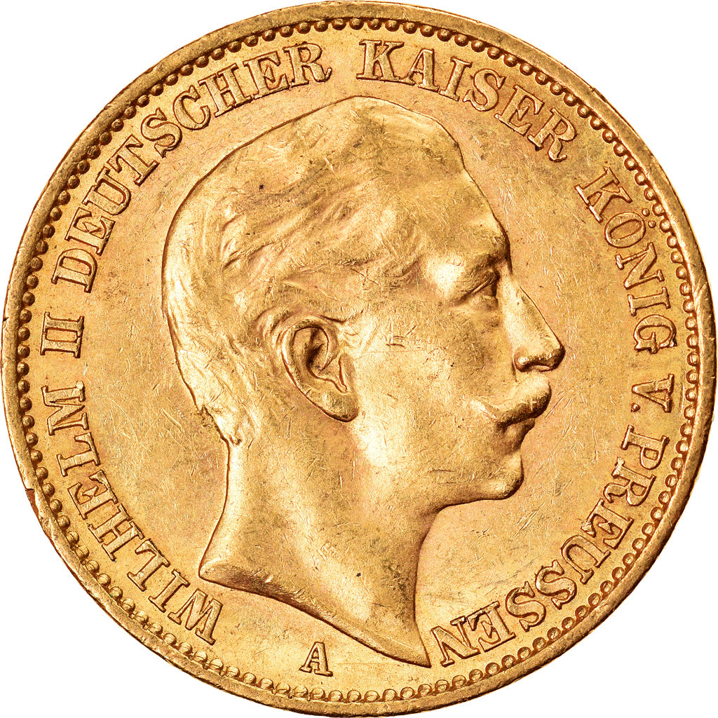 Coin, German States, PRUSSIA, Wilhelm II, 20 Mark, 1912, Berlin, AU(55-58)