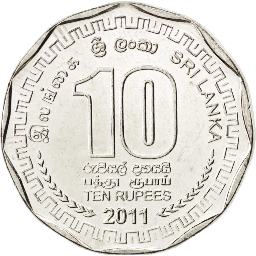 Coin, Sri Lanka, 10 Rupees, 2011, MS(63), Nickel plated steel, KM:186