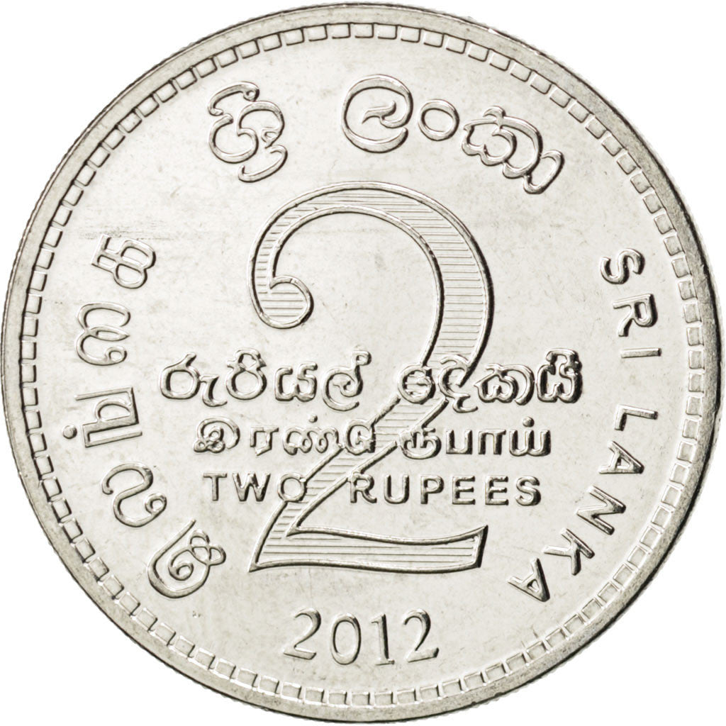 Coin, Sri Lanka, 2 Rupees, 2012, MS(63), Nickel Clad Steel, KM:147a