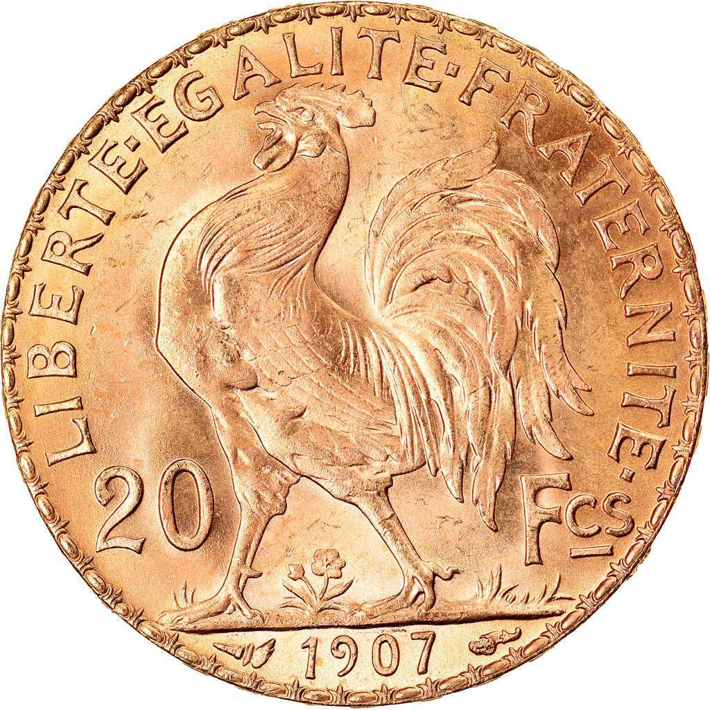 Münze, Frankreich, Marianne, 20 Francs, 1907, UNZ+, Gold, KM:857, Gadoury:1064a