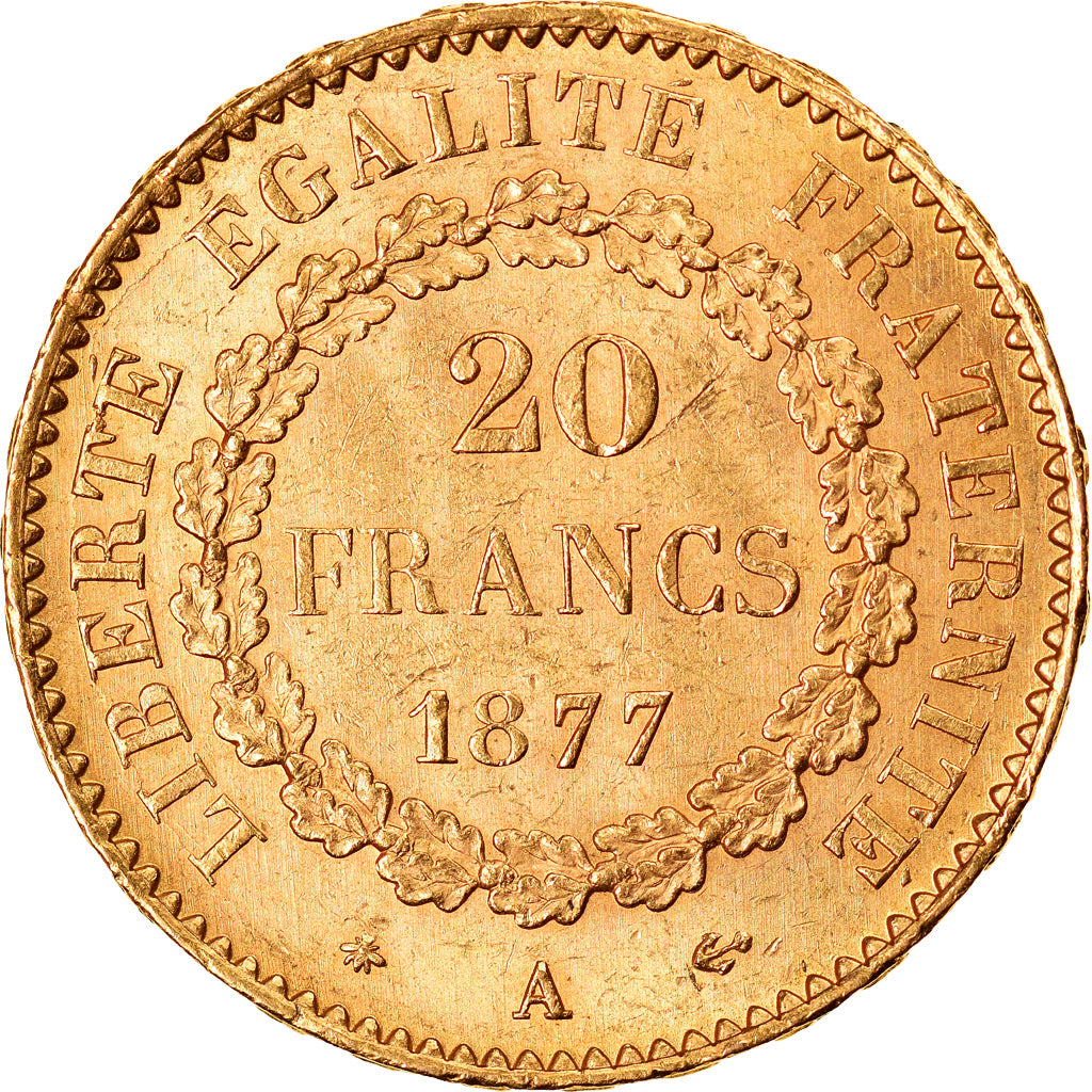 Monnaie, France, Génie, 20 Francs, 1877, Paris, SUP+, Or, Gadoury:1063, KM:825