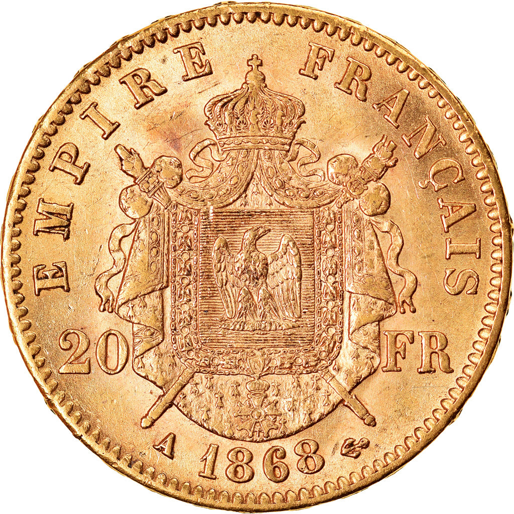 Monnaie, France, Napoleon III, 20 Francs, 1868, Paris, TTB+, Or, Gadoury:1062