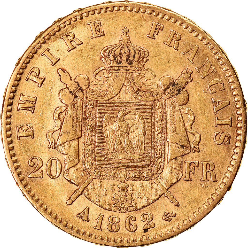 Monnaie, France, Napoleon III, 20 Francs, 1862, Paris, TTB+, Or, Gadoury:1062