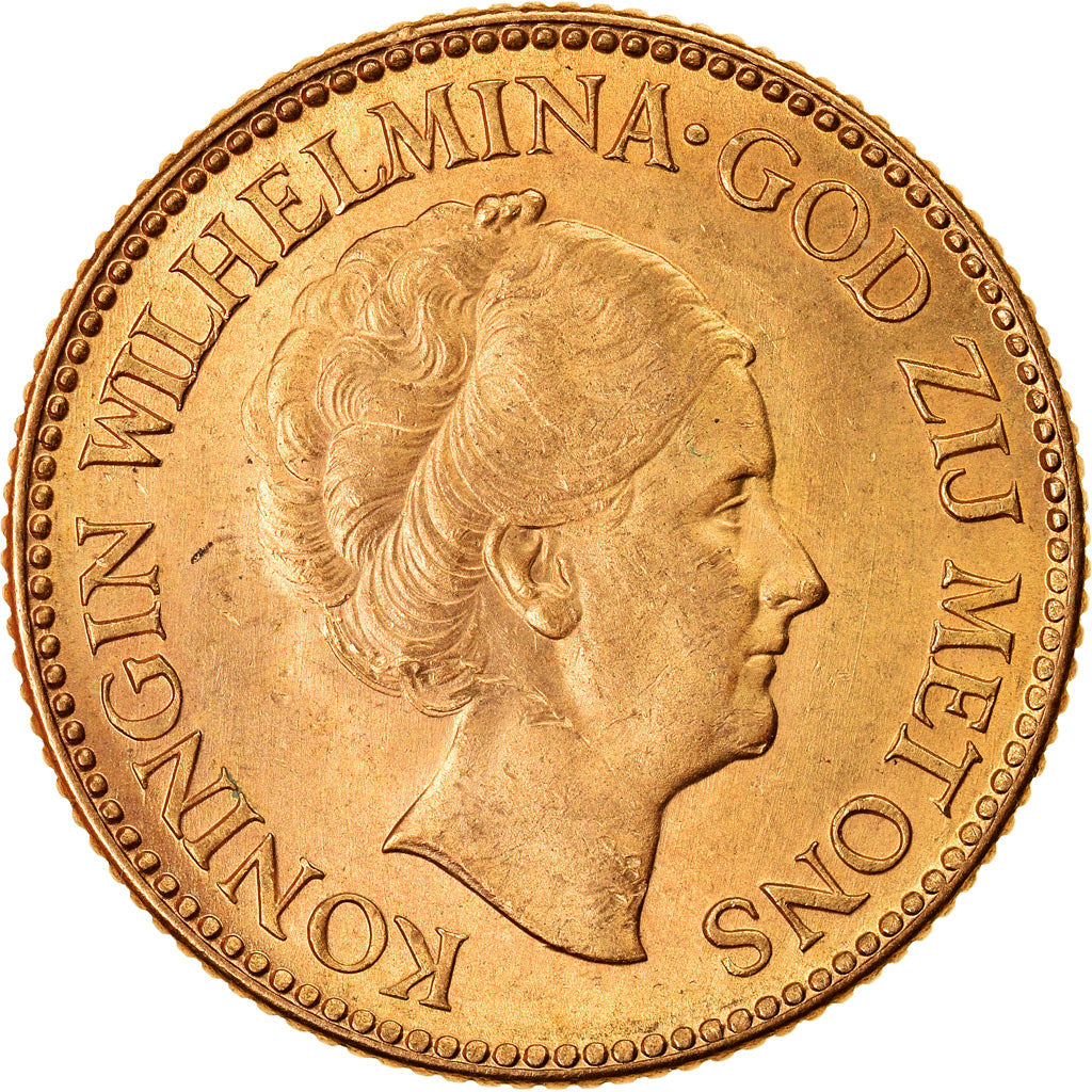Moneta, Paesi Bassi, Wilhelmina I, 10 Gulden, 1926, SPL, Oro, KM:162